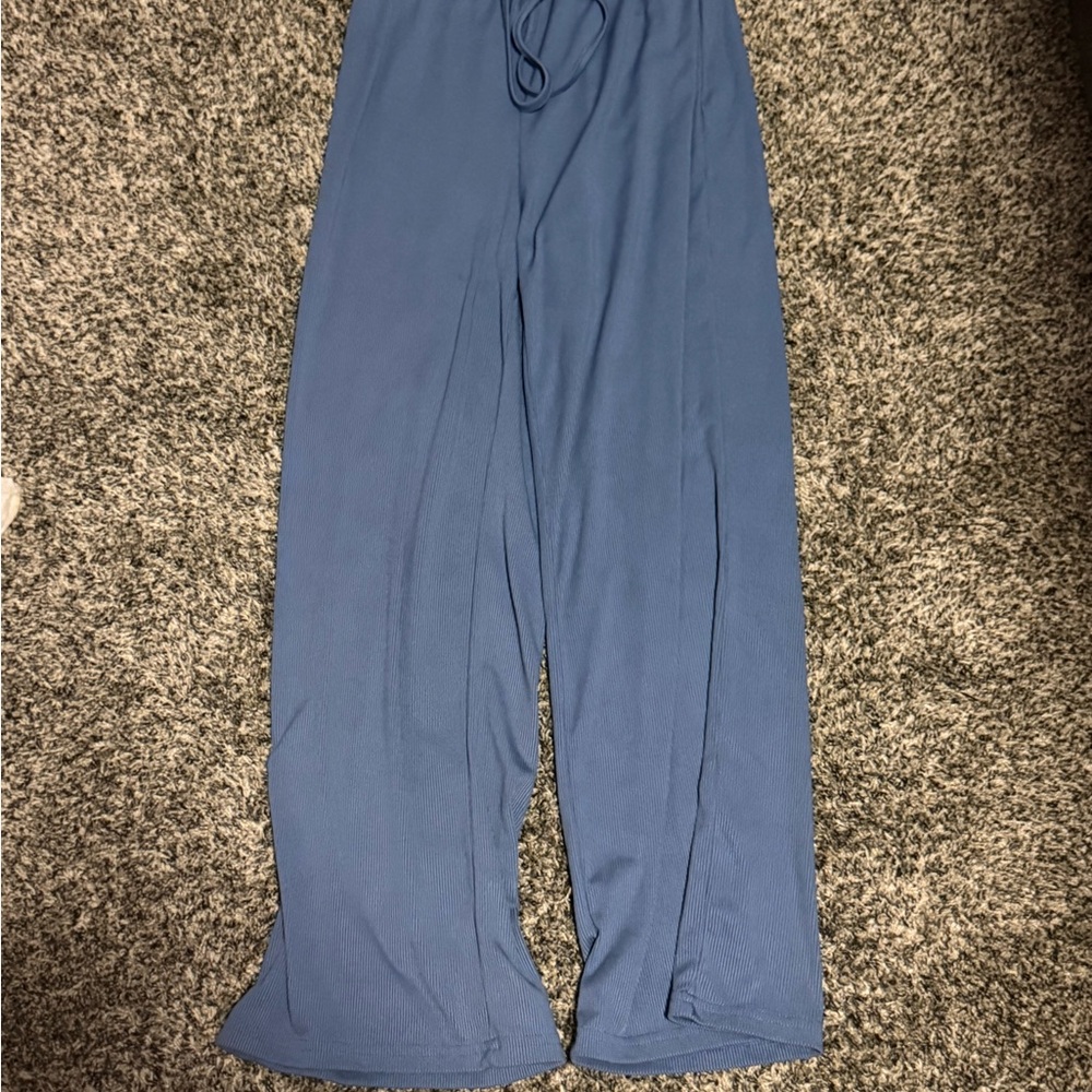 Blue Wide-Leg Pants